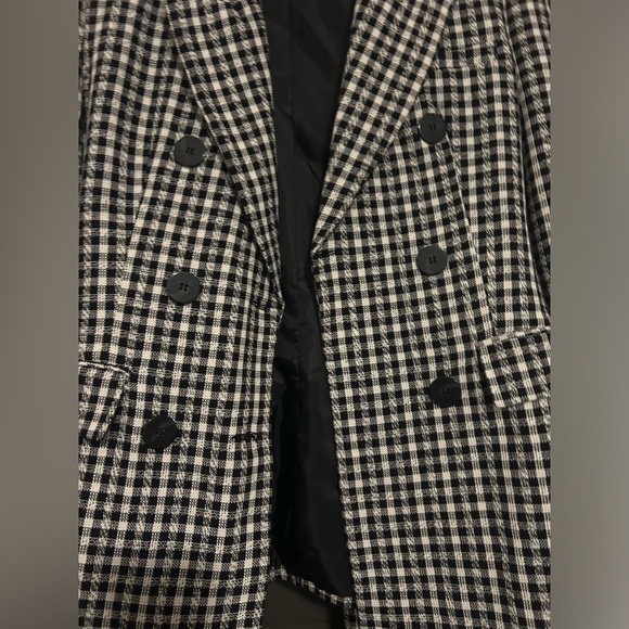 Zara hard to find rare black and white plaid 2 piece pants suit size medium - Picture 4 of 11